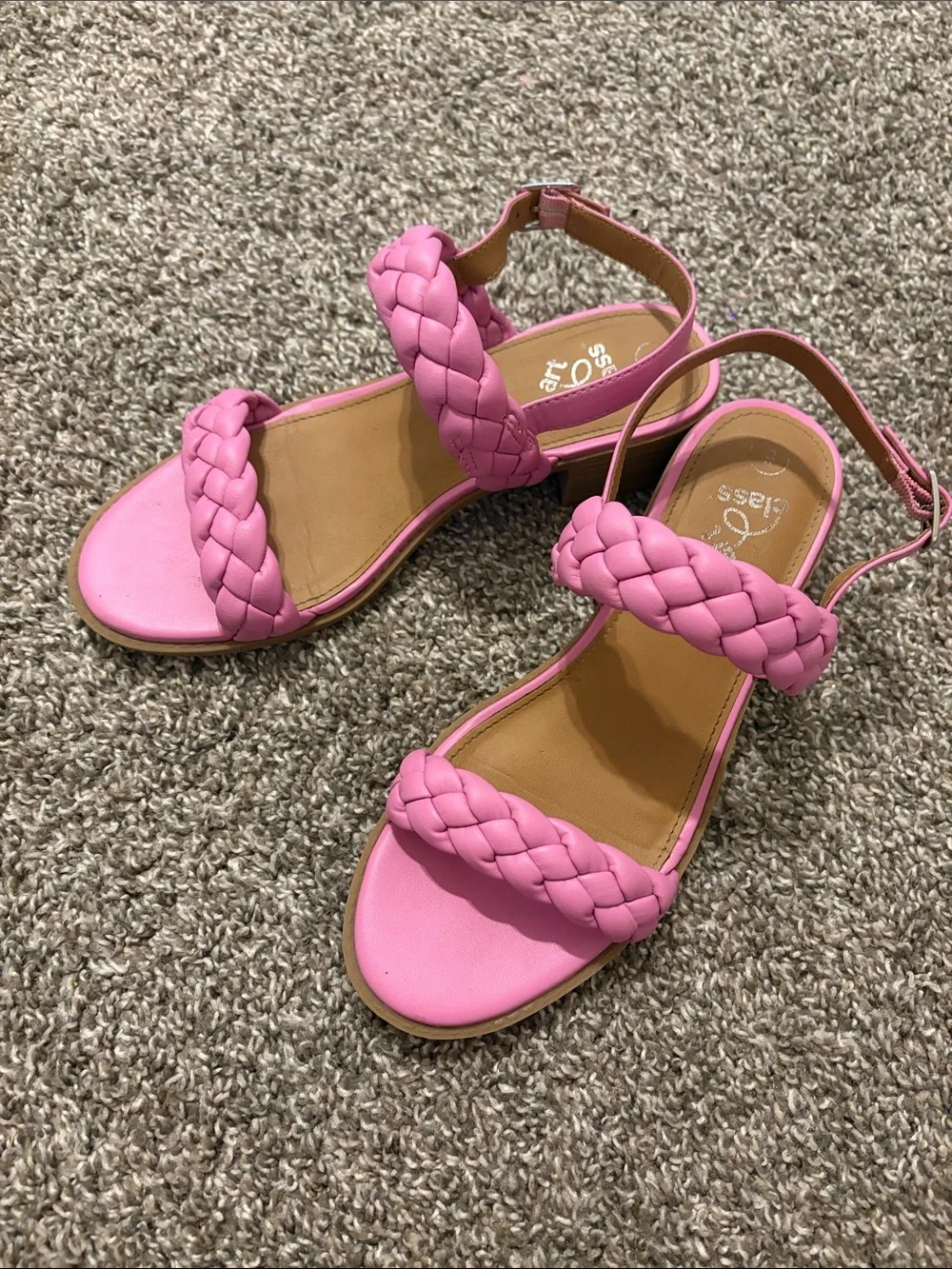 art class Pink Braided Strap Sandals